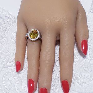 💟🤍NEW! 925 Sterling Silver Yellow & White Ring SIZE 8